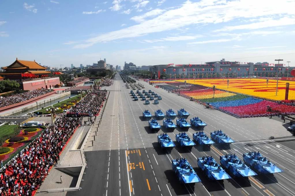 China Military Displaying its Tanks in Parade