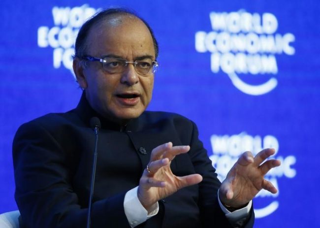 Arun Jaitley, Finance Minister of India, at the WEF event. WEF Report 2016 has ranked India as the 39th most competitive economy in the world, jumping 16 places from the previous years 55th position.