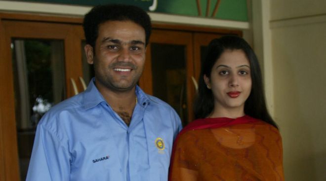 Virendra Sehwag and Aarti Ahlawat