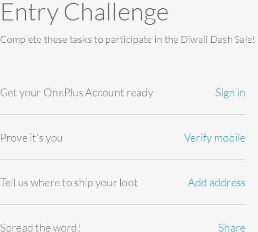 OnePlus Diwali Dash sale