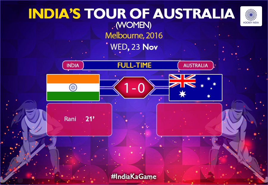 Indian Women Hockey team beat Hockeyroos(Australia) 1-0 in first Hockey Test Match