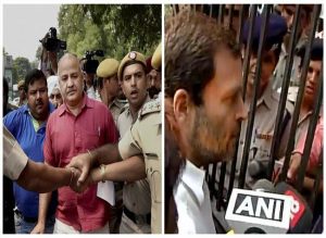 Manish Sisodia and Rahul Gandhi detained by Delhi Police for preventing to meet veteran’s family