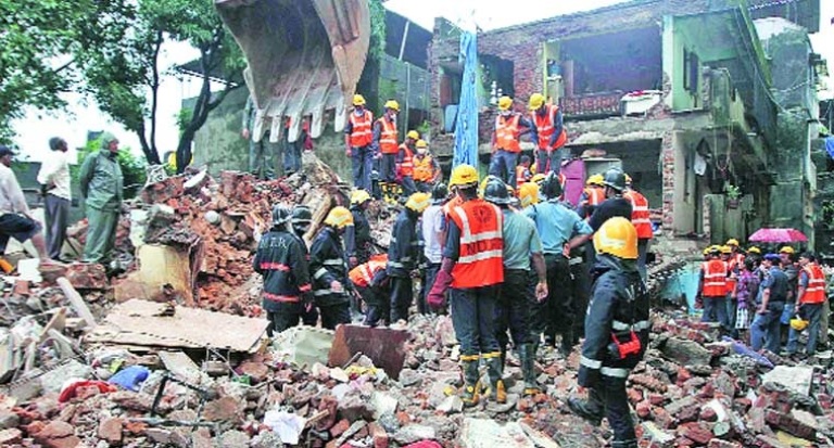 Three killed and several feared trapped uner debris after building collapse in Hyderabad