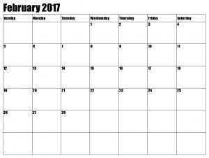 February 2017 Monthly Printable Calendar