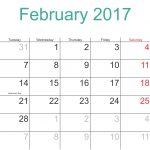 2017 February Printable Blank Calendar