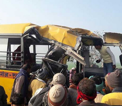 Etah road accident:  over 20 Children died and several critically injured in a Truck-bus collision