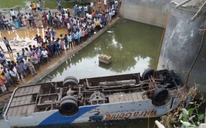 Andhra Pradesh: 11killed and 30 others suffered severe injuries after bus falls into canal