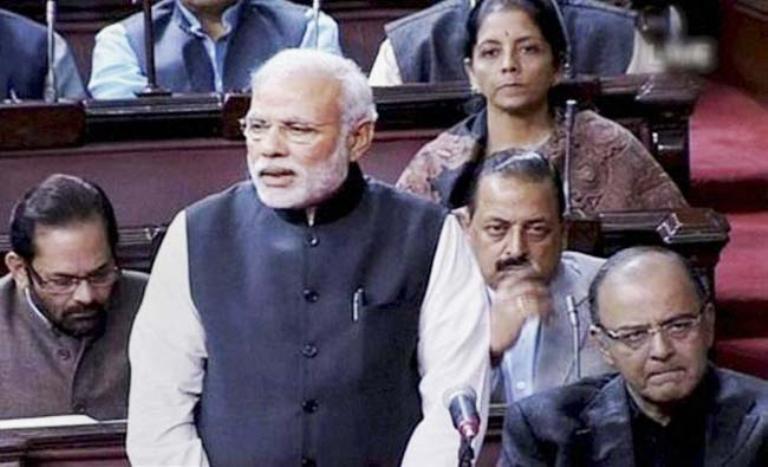 PM Modi targets Rahul Gandhi in Parliament over his remark of "Earthquake"