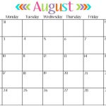 August Calendar Printable 2017