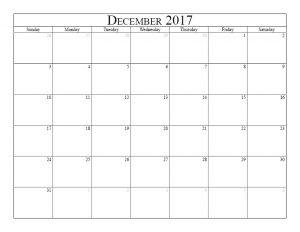 Printable December 2017 Calendar