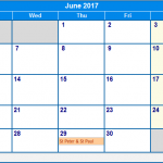 Printable June 2017 Calendar Word