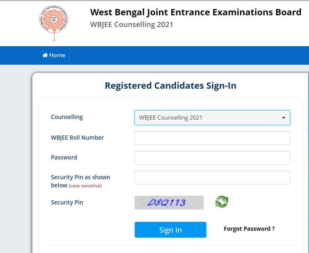 WEBJEE check seat allotment Result
