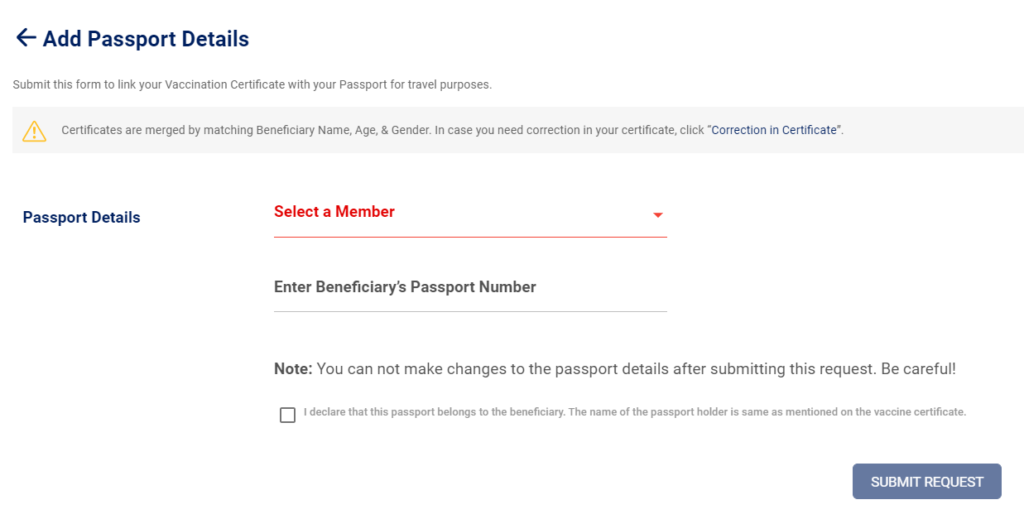 Fill Passport details