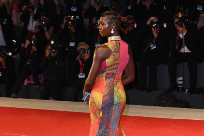 Jodie Turner Smiths Colorful Red Carpet Dress