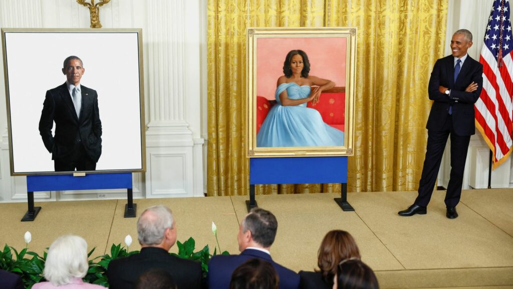 Obamas Unveil Their Official Portraits In White House Ceremony