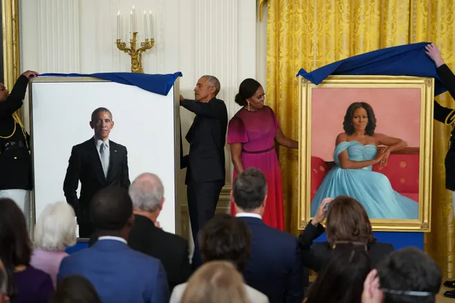 Obamas Unveil Their Official Portraits In White House Ceremony