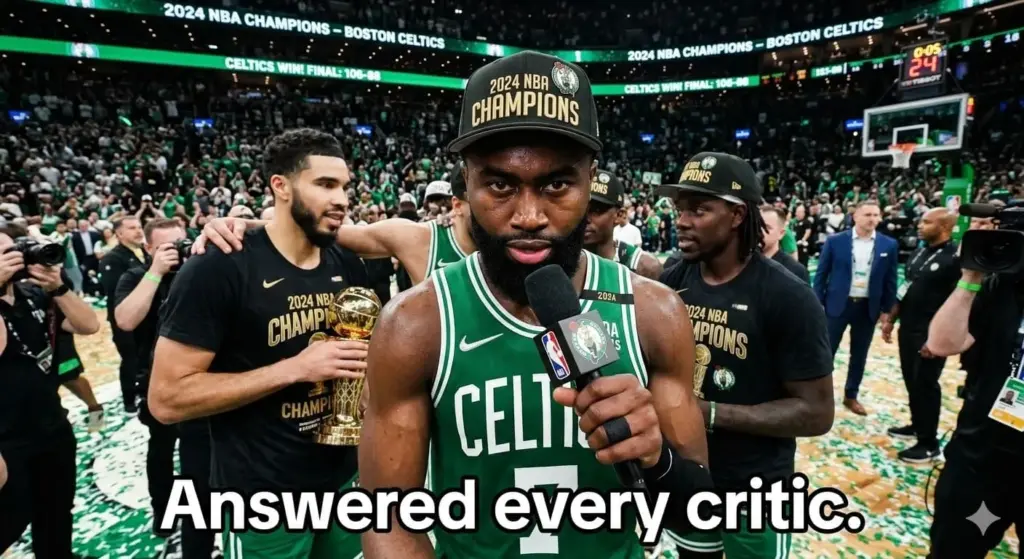 Jaylen Brown postgame interview after 2024 NBA Finals win