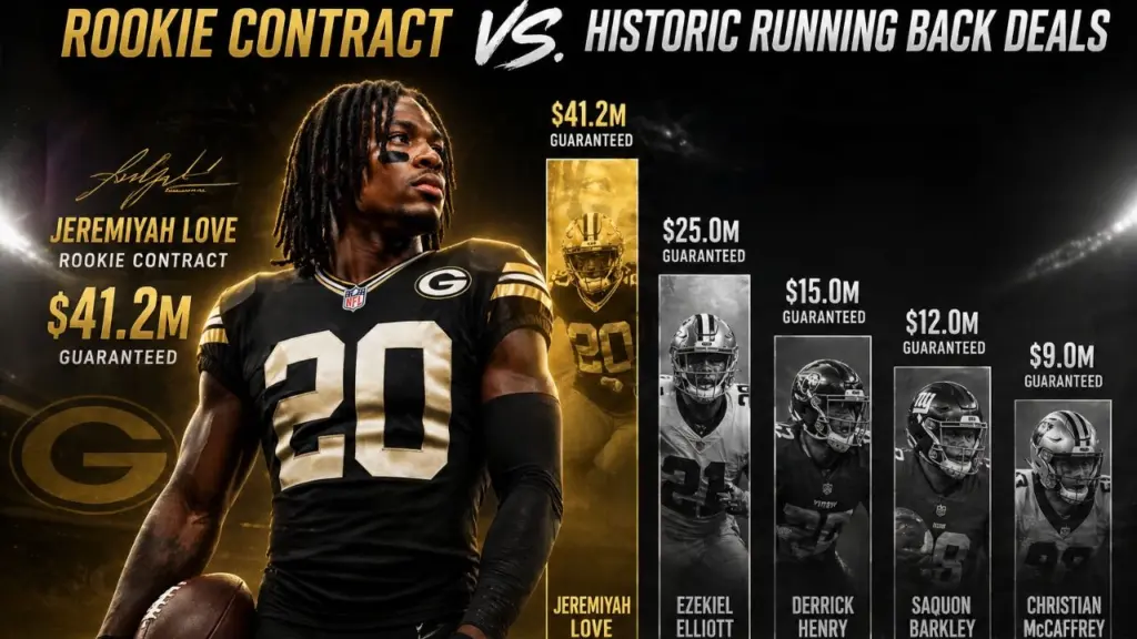 Jeremiyah Love Rookie Contract vs. Historic Running Back Deals